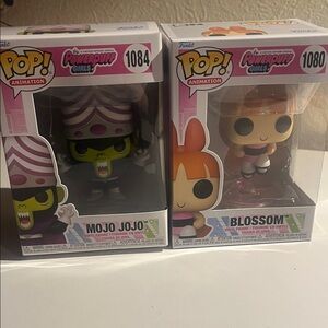Mojo Jojo Funko Pop with Purple and Green and Blossom